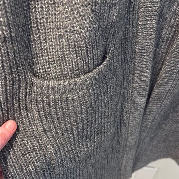 A Pea in the Pod Open Front Ribbed Gray Duster Cardigan size Small - Picture 4 of 10